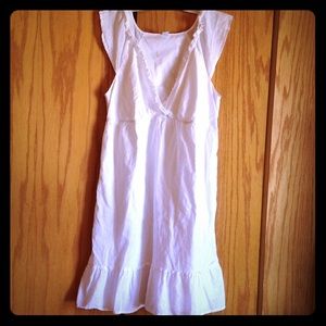 Old Navy White Ruffle Empire Dress L